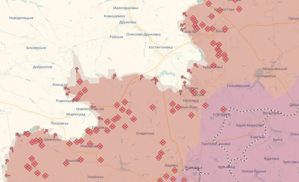 карта бойових дій онлайн на сьогодні